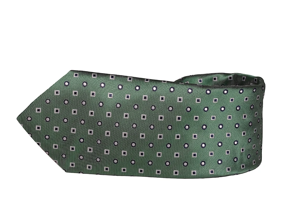 Corbata Nordstrom L5534 Tienda Hombre 100% Seda Verde Plata Azul Marino 57" L 3.5" W Foto 1 de 2