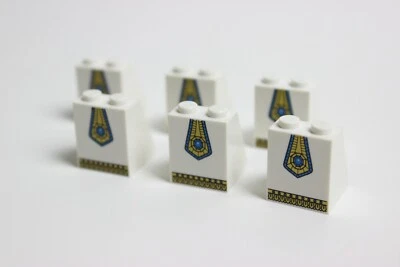 LEGO Lote de 6 Faldas Minifigura Reina Egipcia Blanca 2x2 Pieza Pendiente Decorada Foto 1 de 4