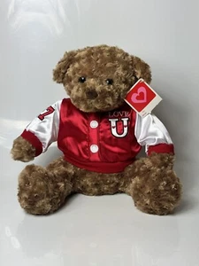 "Chaqueta universitaria de felpa Dan Dee Teddy Bear Love U roja y blanca 16"" oso de felpa" - Imagen 1 de 3