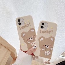 3D Lucky Bear Pendant Phone Case Cover For iPhone 12 11 Pro Max XR XS 6 7 8 SE