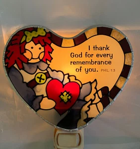 Joan Baker Buntglas Handbemalt Nachtlicht Designs Selten Vintage - Bild 1 von 12