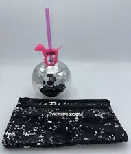 Victoria's Secret Black Sequin Clutch Bag & Ltd Ed PINK Dog Disco Drink Bottle
