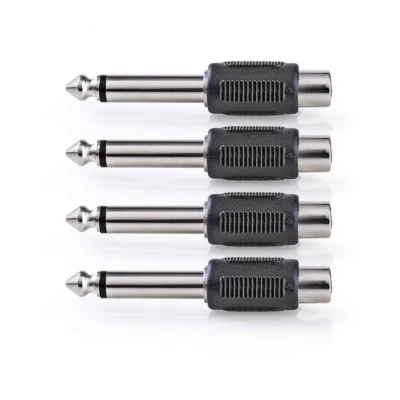4x Adapter Cinch Buchse auf Klinkenstecker 6,3mm mono Audio Chinch Klinke AUX