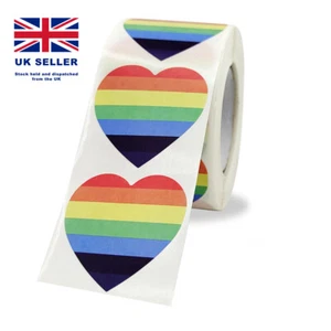 LGBT Orgullo San Valentín Amor en forma de corazón Amor Arco Iris Tira de Pegatina para Regalo Decoración - Imagen 1 de 11