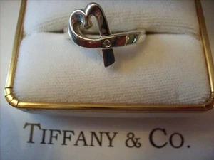 Tiffany & Co.Paloma Picasso Loving Heart Diamond Sterling Silver Ring - Picture 1 of 9