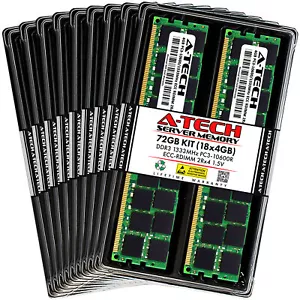 72GB 18x 4GB PC3-10600R RDIMM ASUS RS720-E6/ERS12 RS720-E6/RS12 Memory RAM - Picture 1 of 3