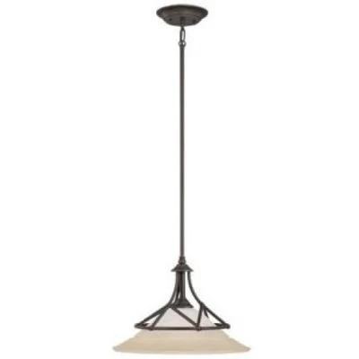Thomas Lighting Aged Bronze SL-8257-62 Harmony 1 Light Pendant w/ Marble Glass - Image 1 of 4