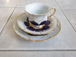 MEISSEN - B-Form - Porzellan Kaffeegedeck 3. tlg. Kobaltblau 1. Wahl, neuwertig - Bild 1 von 6