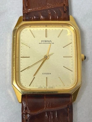 Citizen Forma Quartz Watch 4631 E63018 Mens Gold Brown Band Fashionable - image 1 of 4