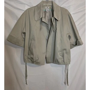 Worthington Blazer Jacket Women's Size M Taupe Open Front Fully Lined Short - Picture 1 of 8
