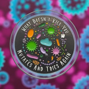 What Doesn’t Kill You Mutates Enamel Pin – Funny Germ Virus Badge - Picture 1 of 2