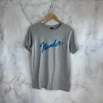 Number (N)ine Fender Grey Logo Tee Size M Japanese Archive Print Shirt - Image 1 of 4