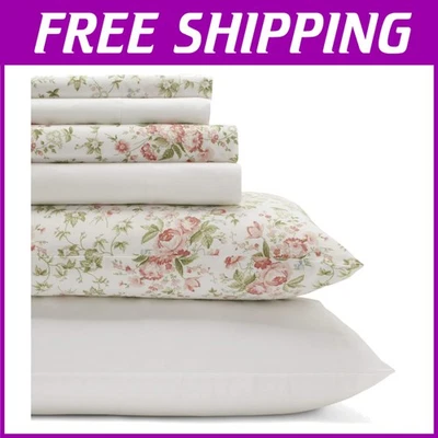 Breathable Percale Cotton Sheets, Marissa Coral - Image 1 of 4