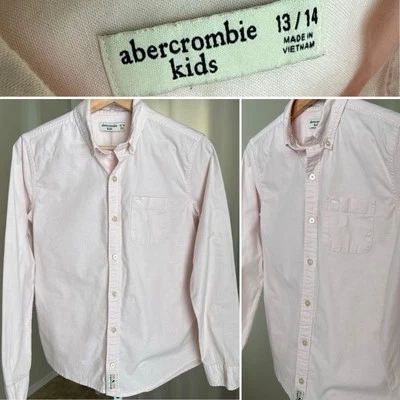Abercrombie Kids Light Pink Button Up Long Sleeve Shirt Size 13/14 - Image 1 of 4
