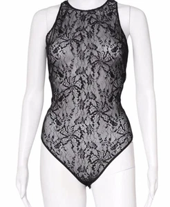 Faith Connexion Lace Mesh Bodysuit / Black / Large - Picture 1 of 5