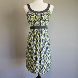 Ambrielle Dress Size Large Sleeveless Scoop Neck Peacock Print Retro Y2K Stretch - Picture 1 of 9