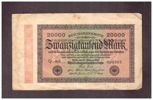 Papiergeld Deutsches Reich 1923 Reichsbanknote 20 000 Mark - Picture 1 of 2