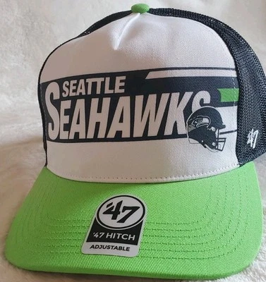 Seattle Seahawks 47' Enganche Ajustable Azul Marino Stack Line Camionero Sombrero Snapback 🔥 Foto 1 de 4