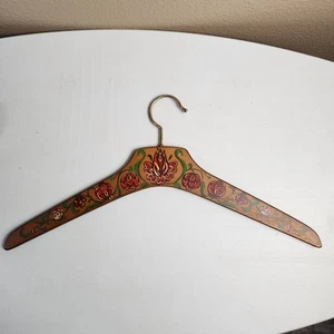 Vintage Hänger handbemalt Blumen Volkskunst Holz - Bild 1 von 6