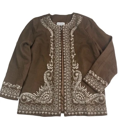 Chaqueta Blazer Bloomingdales De Colección L Marrón Boho Festival Foto 1 de 4