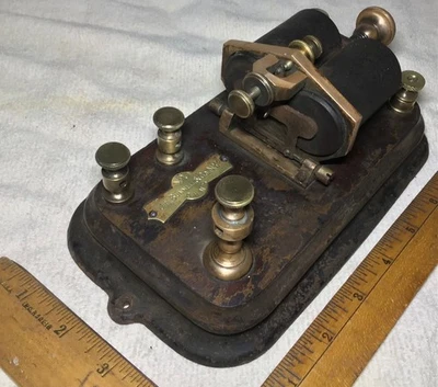 vintage J H BUNNELL # 160 antique RR/railroad Key TELEGRAPH RELAY old Morse Code - Image 1 of 4