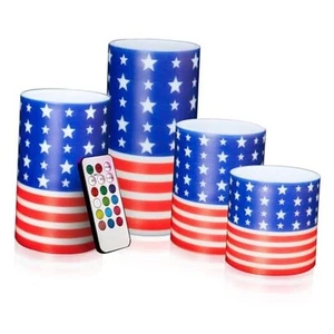 American Flag LED Candles 4th of July Flameless Candles Battery Operated Light - Picture 1 of 8