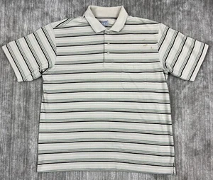 Polo vintage Windham Pointe shirt uomo extra large beige nera a righe anni 90 - Foto 1 di 10