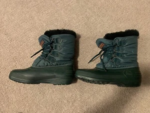 Sorel Duck Boots Womens 8 Green  - Picture 1 of 5