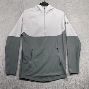 Under Armour Men Hooded Windbreaker Threadborne Colorblock Pocket 1/2 Zip Size M - Picture 1 of 12