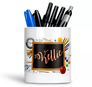 More details for personalised any name text ceramic generic pencil pot gift idea adults kids 21