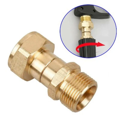 M22 14mm Brass Pressure Washer Swivel Joint Connector Hose Adapter Fittings - Image 1 of 4