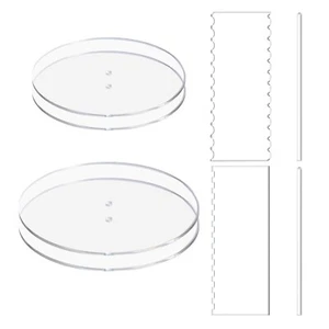 Acrylic Round Cake Discs Set - Buttercream Cake Decorating Tools with 4 Round... - Picture 1 of 7