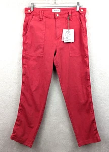 Pistola sz 29 Pants Erin high rise Utility Crop straight leg hibiscus red 1657 - Picture 1 of 6