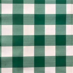 Green Gingham Ck Vinyl Tablecloth | Rectangle or Round | Easy Wipe Clean | Pvc - Picture 1 of 2