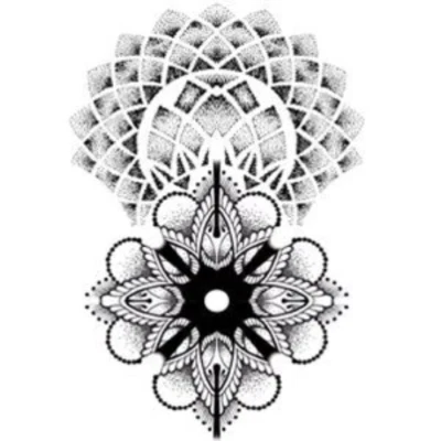 INKWEAR Geometrisches Arm Schulter temporäres Tattoo A5 - realistisch - groß schnelle Lieferung