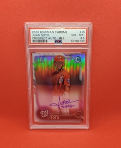 🔥Juan Soto 2016 1st Bowman Chrome REFRACTOR Auto /499 PSA 8.5 YANKEES🔥