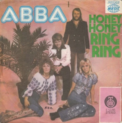 ABBA HONEY HONEY / RING RING UNIQUE LABEL1974  RECORD YUGOSLAVIA 7" PS - Image 1 of 4