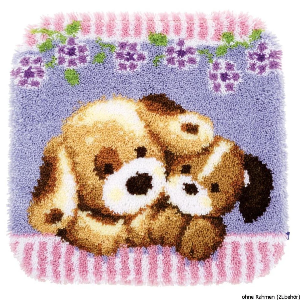 Tapis moulé Vervaco kit de nouage "chiens caressants" - Photo 1/1