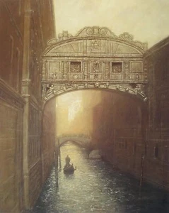 Raymond Knaub, "Venice Ambiance", Poster, 28" H x 22" B, 36" H x 27" B insgesamt - Bild 1 von 1