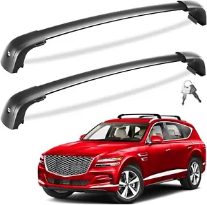 Roof Rack Cross Bars for Genesis GV80 2021-25 Lockable 220lbs - Picture 1 of 8