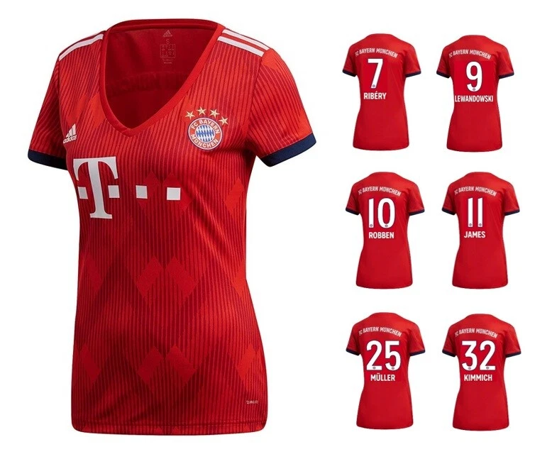 Trikot Adidas FC Bayern München 2018-2019 Home Damen + Spielernummer - Bild 1 von 1