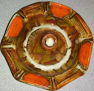 DRYDEN Art Pottery Original Drip Glaze Bowl 7" Wide  1978 Artist Signed - Picture 1 of 6