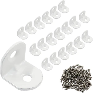 20 Stück 90 Grad Eisen L Halterung weiß Gelenk rechtwinklig Halterung, 19 x 19 x 1,5 mm - Bild 1 von 12