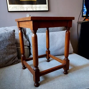 Wood Stool/Table 13½" Square 19" High - Murphy of Troy SC Numbered Piece - Picture 1 of 4