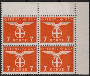 504 Noruega 1942-44, T 49 MNH, Suncross 7-øre, SC #O45, MI D45I. - Imagen 1 de 1