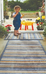 Alfombra de abrazo 150x65 cm (rayas 86) tapete de puerta trampero de suciedad / corredor lavable a máquina - Imagen 1 de 4