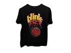 T-shirt femme noir Blink 182 Smiley logo visage taille moyenne fabriqué par Tultex