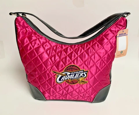 Cleveland Cavaliers Quilted Pink and Black Zippered Hobo Purse Tote Bag Cover