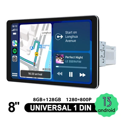 JOYING 8 Zoll Single Din Qualcomm Snapdragon Android 13 Autoradio Mit Carplay FM - Bild 1 von 4