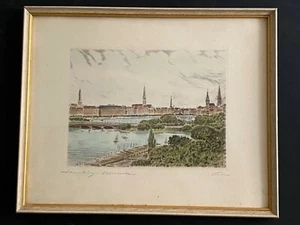 Hamburg  Radierung signiert  - Bild 1 von 6